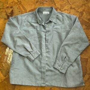 Allyson Whitmore  Sage green Buton up Collared Moleskin Shirt